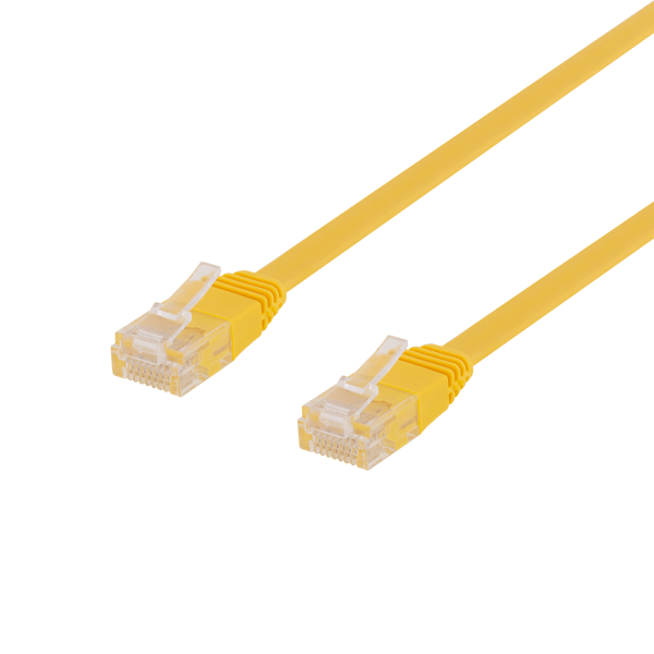 U/UTP Cat6 patch cable, flat, 5m, 250MHz, yellow