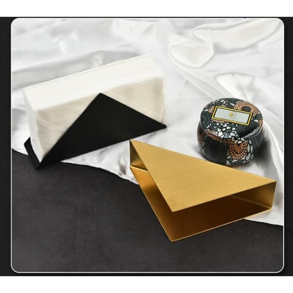 Modern Minimalistisk Triangulär Pappershanddukshållare i Rostfritt Stål - Stilren Servettdispenser Black Black