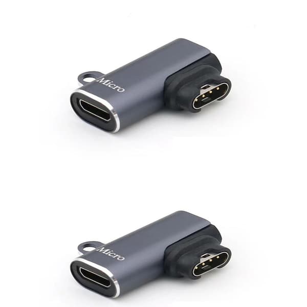 Adapter Micro Hona till Garmin Klocka Sidoböjd - 2-pack, Kompatibel med Garmin Fenix, Forerunner, Approach och Vivoactive