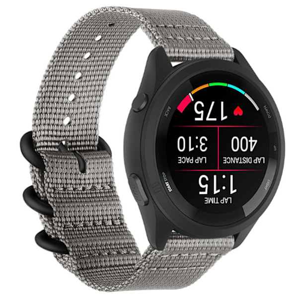 Klockarmband i Nylon för Garmin Forerunner 965/955/945/935/255/265 Grå 22 mm