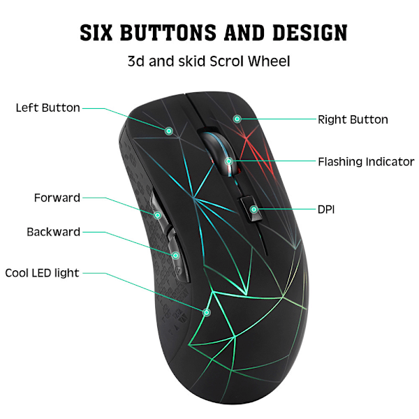Dual Mode Bluetooth Trådløs Mus - Ergonomisk Design