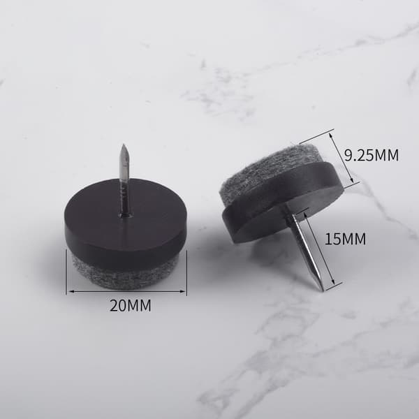 200 stk. møbelglidere - Brun 20 mm, skridsikker, lydløs