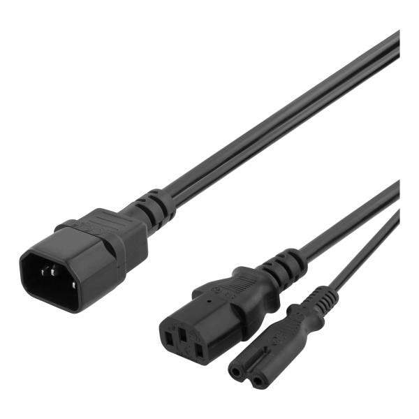 Y-Splitter power cord C14 to C13+C7, 0,2m, black