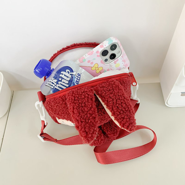 Charmerende plys-crossbody-taske Rød