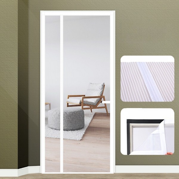 Magnetisk skärmdörr med sidoöppning White M White M