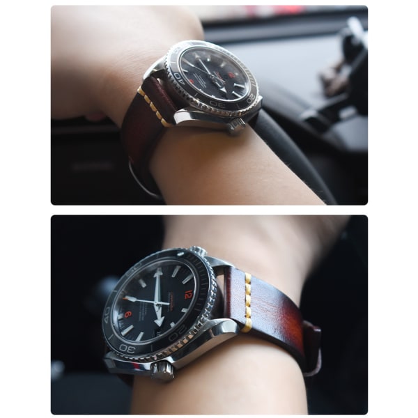 Vaihtokellon ranneke aitoa nahkaa 24 mm