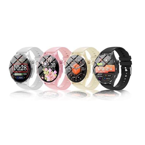 Multifunktionell Smartwatch med Bluetooth-samtal, pulsmätare och anpassningsbar urtavla Gold Gold