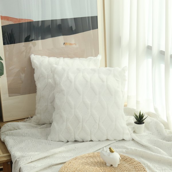 Pehmeä koristeellinen tyynynpäällinen olohuoneeseen, sohva 2 kpl Valkoinen M