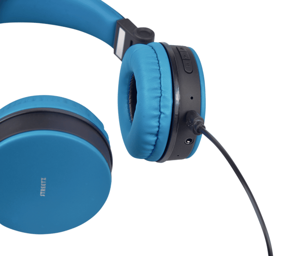 Foldbar on-ear BT headset, 3,5 mm, blå