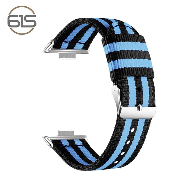 Stilfuld nylonrem til Huawei Fit 3/4/4 Pro Black+Blue Black+Blue