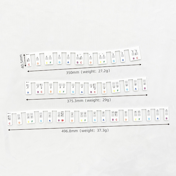 Aftageligt lysende klaver keyboard Note Label 88 Key Hvid