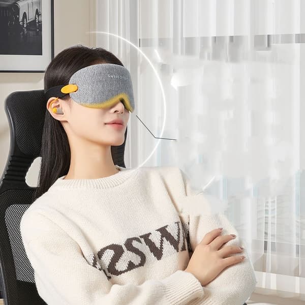 3D Støjreducerende Søvnmaske med Stærk Lysblokering - Perfekt til Middagslur og Rejser LightGrey LightGrey