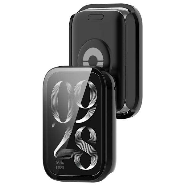 Skyddsskal Xiaomi Smart Band 9 Pro Heltäckande Skal med Härdat Glas Svart