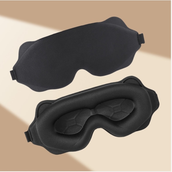 3D Konturformad Mörkläggande Sovmask för Resor och Vila Svart
