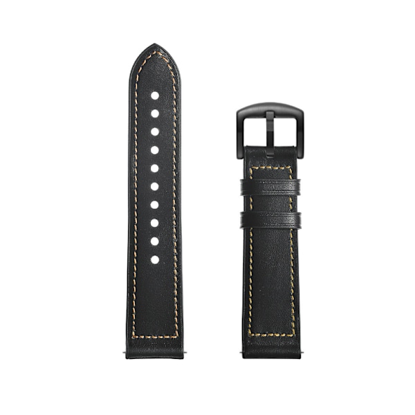 Silikon- och läderrem för Galaxy Watch 3/5 Svart 20 mm