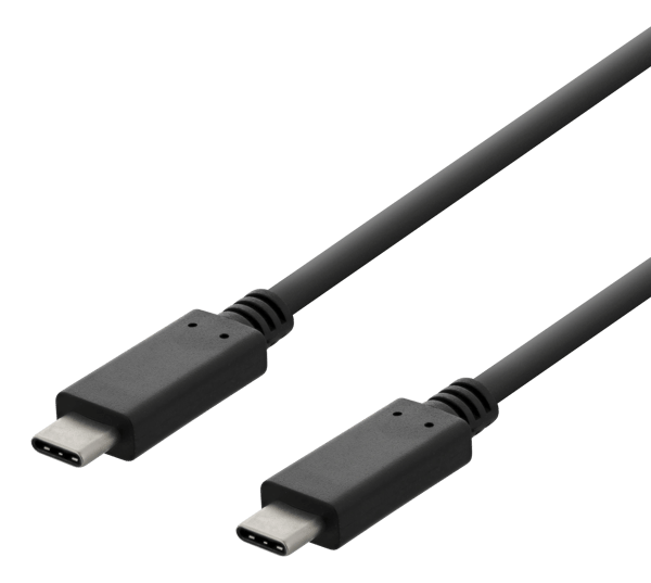 USB 2.0 -latauskaapeli, USB-C - USB-C, 3A, 3m, musta