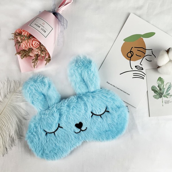 ögonmask sova / Sovmask i söt kanindesign Blå