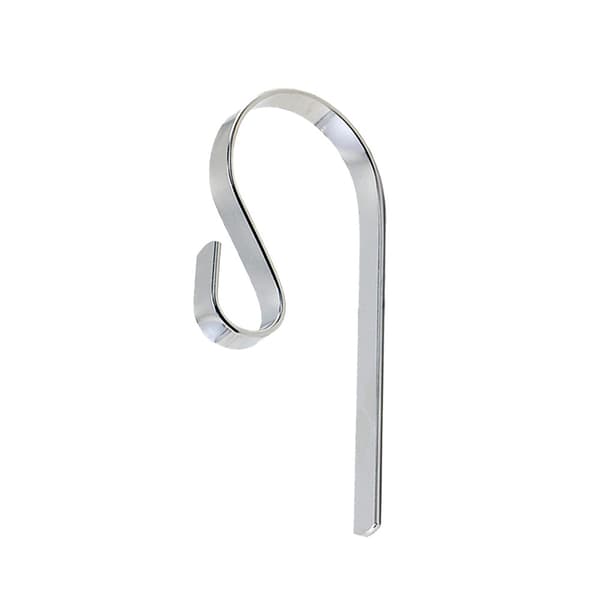 10-pak 12 cm kroge i rustfrit stål - pejs- og julestrømpeophæng Silver Silver