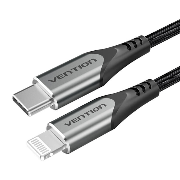 USB-C 2.0 til Lightning-kabelventilation TACHH 2m MFi Grå