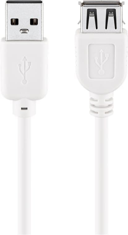 USB 2.0 Hi-Speed-forlængerkabel, hvid