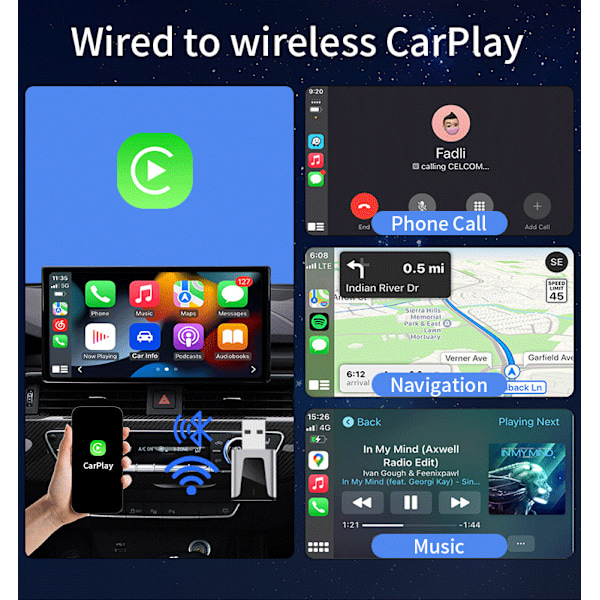 Trådlös CarPlay & Android Auto-adapter för bilar