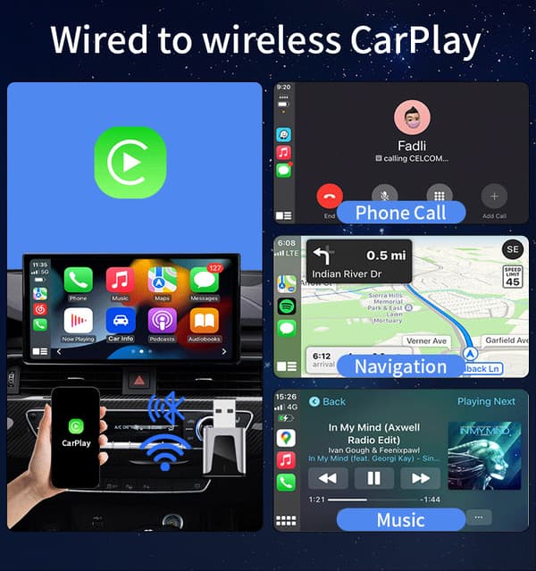 Trådløs CarPlay & Android Auto Adapter til Biler