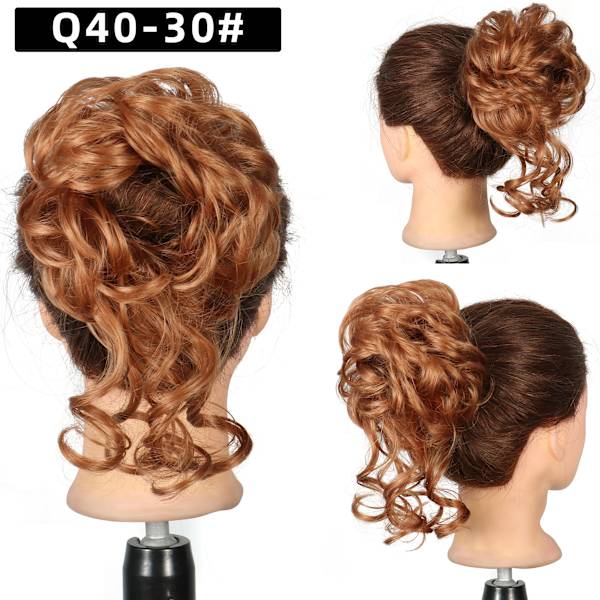 Langt hår Bun Wrap Around Scrunchie-hårstykke