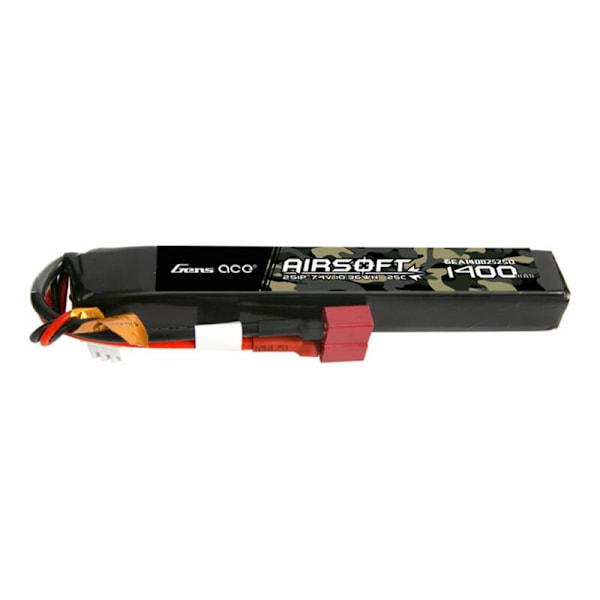 Gens ace 25C 1400mAh 2S1P 7,4V Airsoft Gun Lipo-batteri med T-stik