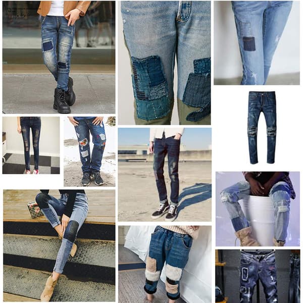 Firkantede strygelapper til jeans 5-pak DenimBlue 5x7.5 cm DenimBlue 5x7.5 cm