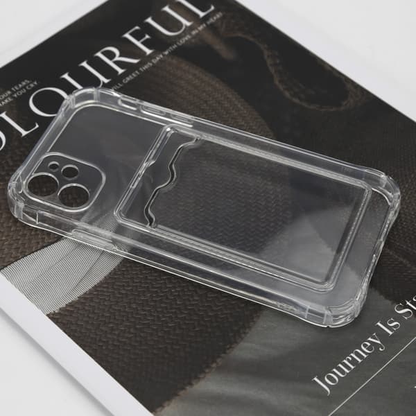 iPhone 11 cover med kortholder TPU gennemsigtig