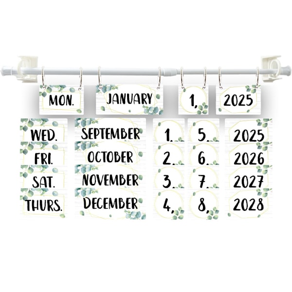 Bohemian Style Calendar Bulletin Board Card Set - Leaf