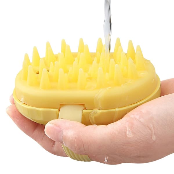 Væskedispenserende shampoo børste - hovedbundsmassage og eksfolierende badebørste Yellow Yellow