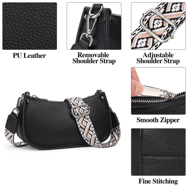Stilfuld halvmåneformet crossbody-taske til kvinder Black Black