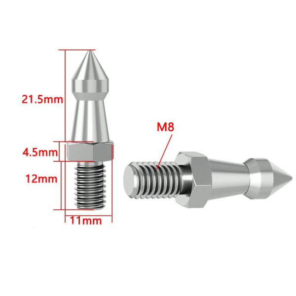 Rustfrit stål Anti-Slip gevind Stativ fodskrue til kamerastativ M8