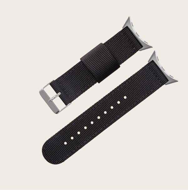 Nailonpunottu ranneke Google Pixel Watch 1/2/3:lle Black Black
