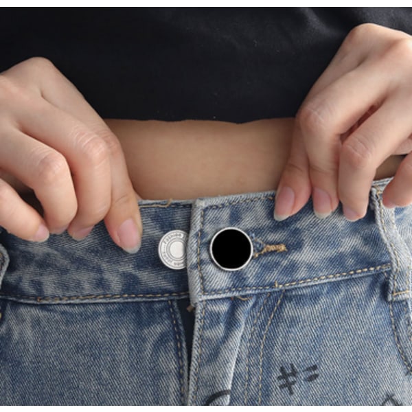 12-pack midjeförlängare för jeans – No Sew Knappförlängare 10 mm 10 mm