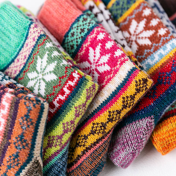 INF 5 par åndbare strømper i flotte farver og mønstre e19d | Fyndiq