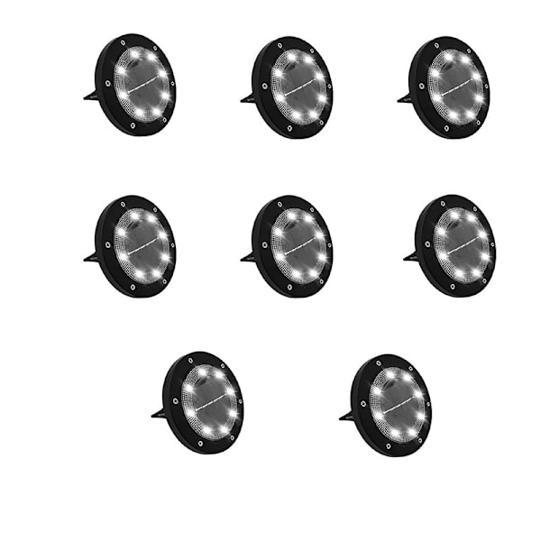 Solcelledrevne indbyggede lys LED sort ramme 8 8