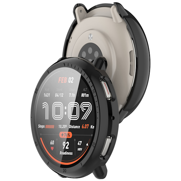 Skal till Huami Amazfit Active2 - Integrerat skärmskydd Svart