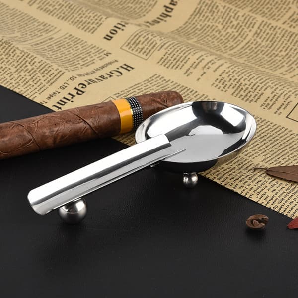 Rustfri Stål Cigar Askebæger - Elegant, Håndpoleret & Bærbar Cigar Holder
