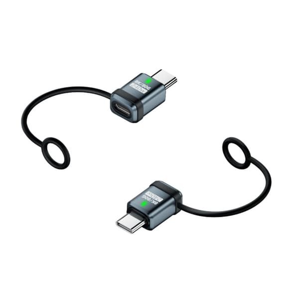 2-pak Type-C hun til Type-C han lige adapter 240W 120Gbps, kompatibel med Huawei, Samsung, APPLE, Garmin Grey Grey