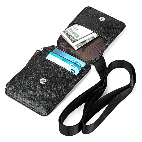 RFID kreditkortshållare i äkta läder Svart Svart