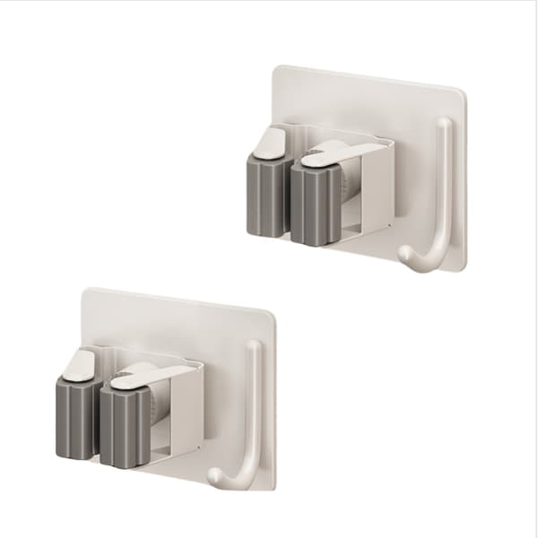 Gunmetal Mopphållare - Säker och stilren förvaring (2-pack) White White