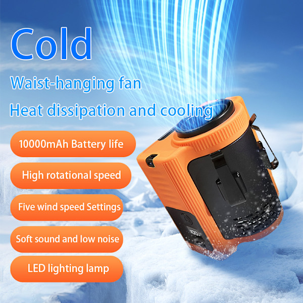 N610 Taljeventilator: Bærbar, Genopladelig, Clip-on Orange