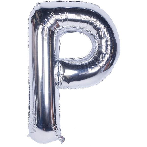 Bogstavballon 53 cm, bogstav P - sølv