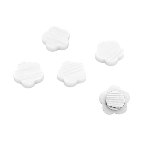 5-pack vit magnetisk knapp blommönster