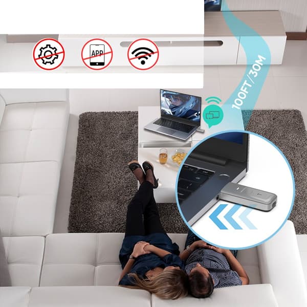 Trådløst HDMI Video Transmitter og Receiver Kit, 1080P Plug & Play White White