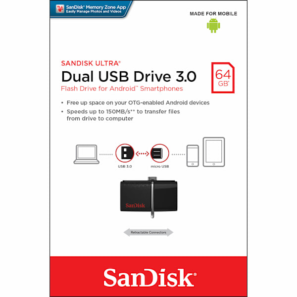 SANDISK USB-minne Ultra 130MB/s 64GB