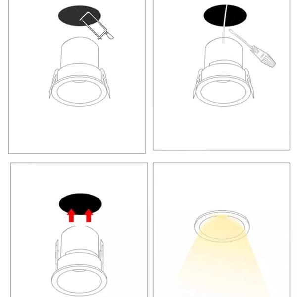 2-pack 12W LED infälld downlight, 75mm utskärning, 4000K, bländskydd