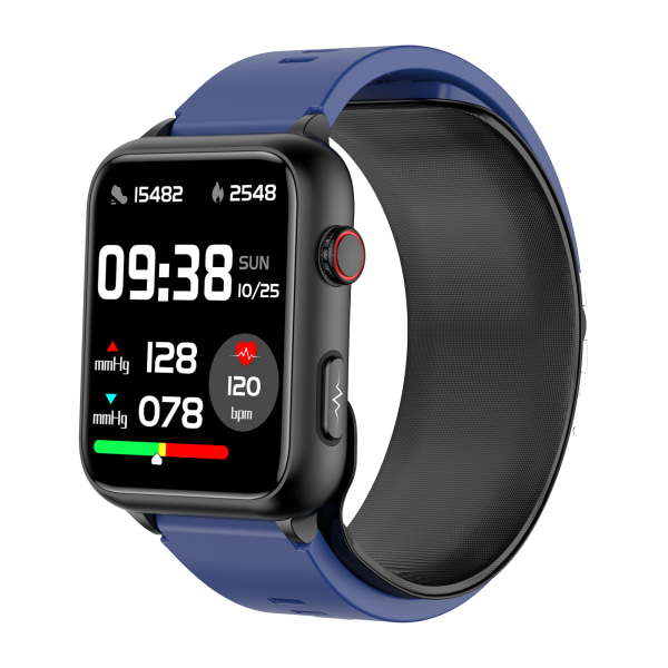 Smartwatch, 1,91 tommer skærm, blodtryk, puls, blodilt Mørkeblå